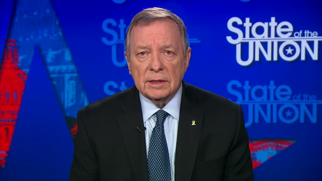 Senator Dick Durbin reacts to the Monterey Park, CA mass shooting