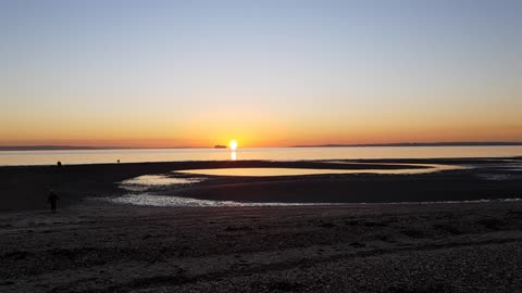 Sunset over the sea.