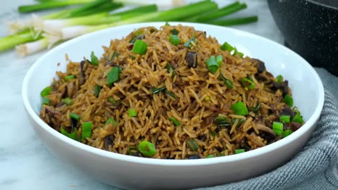 Mushroom Fried Rice | How to make Mushroom Fried Rice