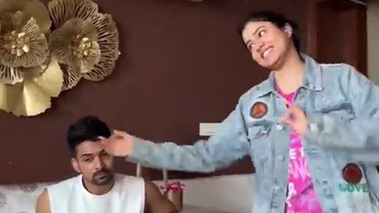 Funny girl reaction after injured
