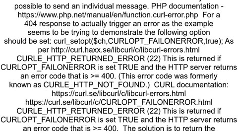 How do I return a custom error message to PHP39s cURL