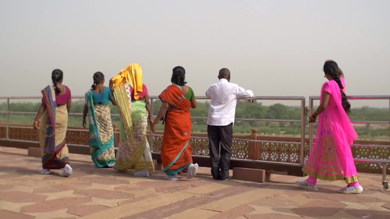 Women in Saris Walking