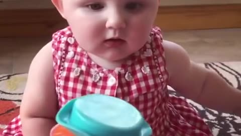 Cute baby laughing