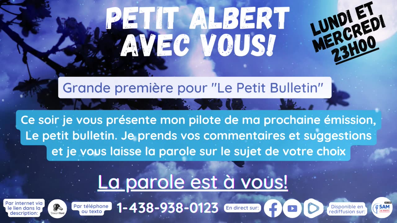 Petit Albert avec vous! - Grande première du Petit bulletin et tribune libre