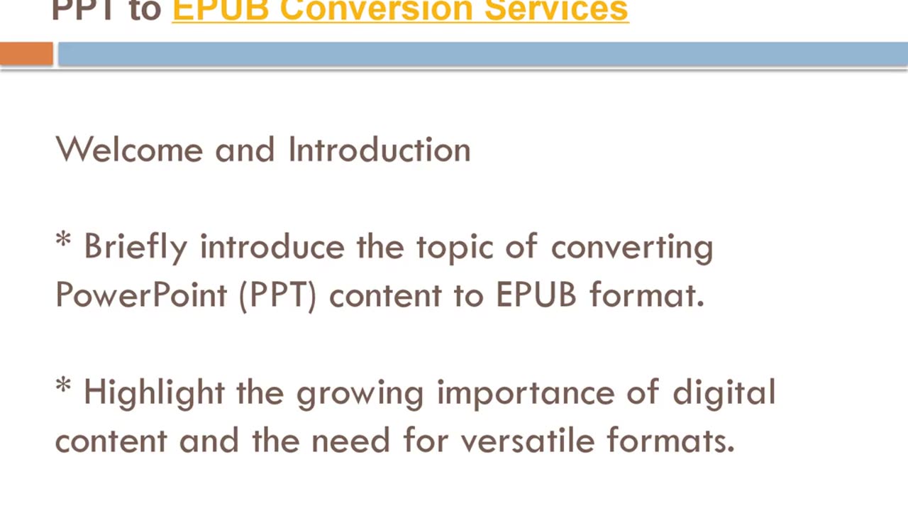 Epub conversion services