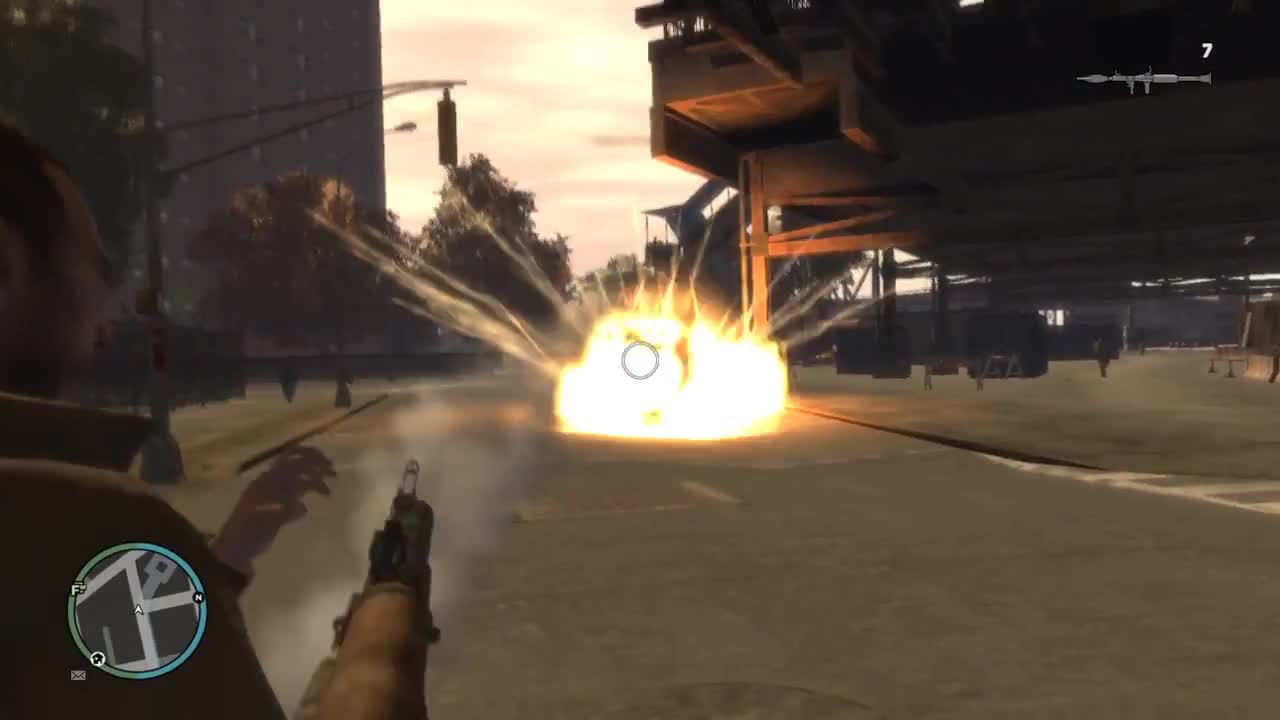 Blasting cars in GTA 4