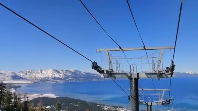 One of the best chair lift views in all of Tahoe