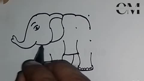 Easy Dots Drawing..!! Elephant Drawing..