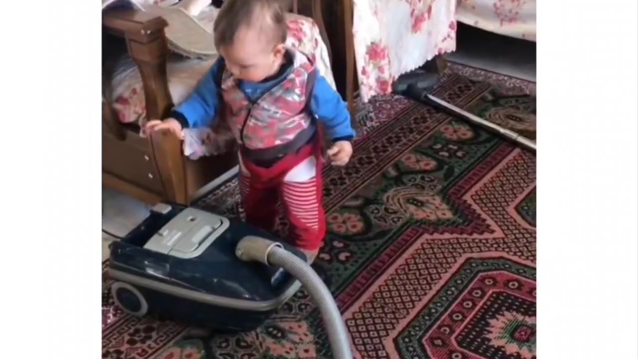 The cutest helpful baby