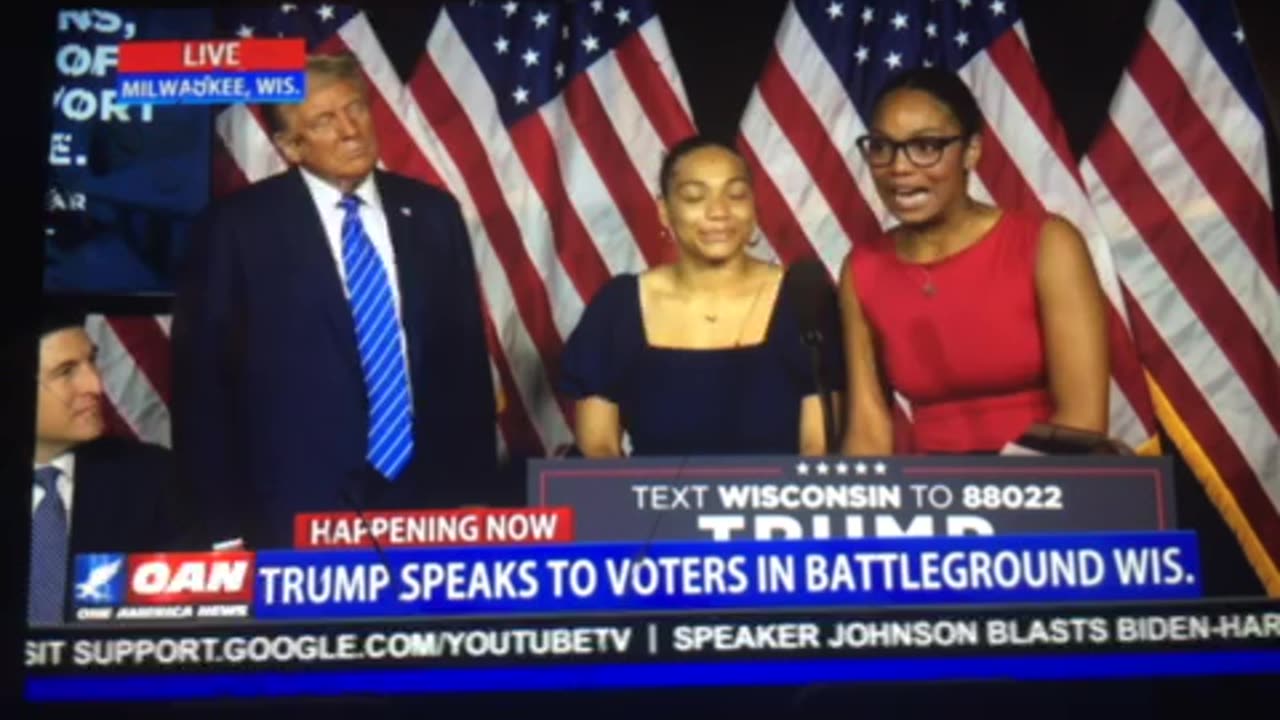 🦅OANN trump takes reporters questions in Wisconsin Tuesday 07:18 pm