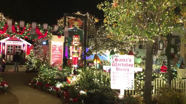 Festive Christmas Lights at the Mission Viejo Civic Center Plaza