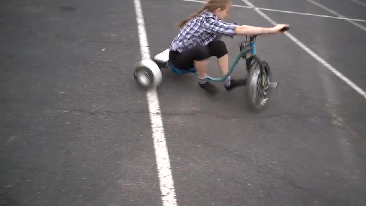 Donuts and drifting on a souped up tricycle