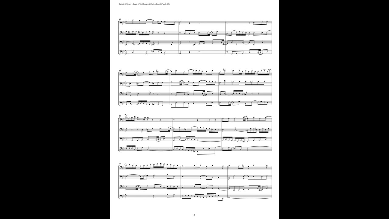 J.S. Bach - Well-Tempered Clavier: Part 1 - Fugue 01 (Bassoon Quartet)