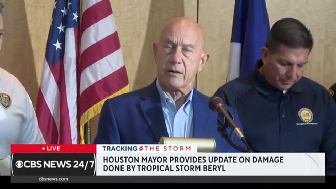 Houston mayor provides Beryl flooding update, says 2 million without power CBS News