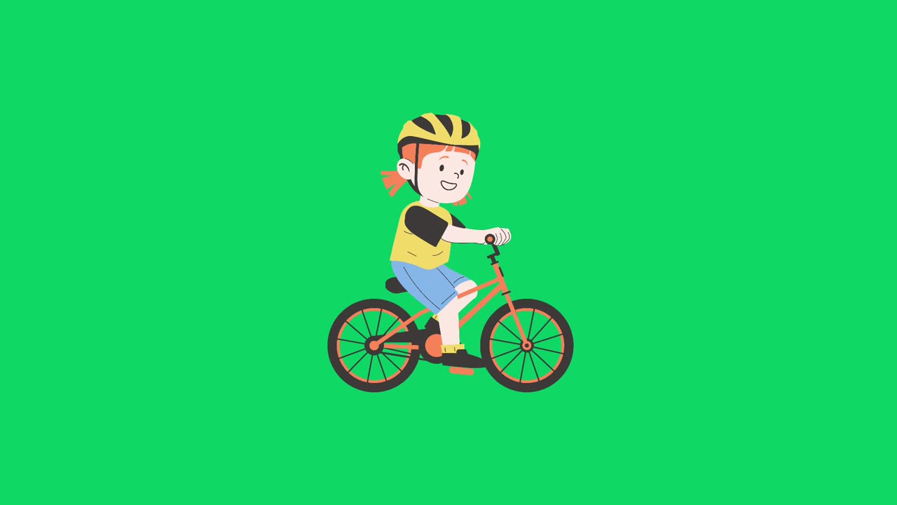 Baby girl riding bike 🚲 animation