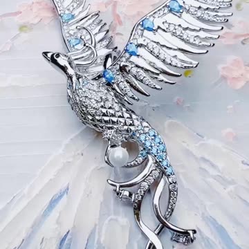 Phoenix with Blue Stone Pendant Fine Jewelry Europe Accessories 925 Sterling Silver Ro