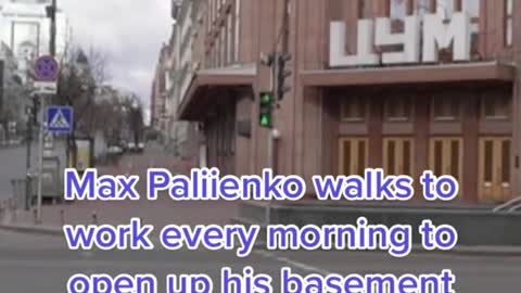 Max Paliienko walks to work every morning to open up his basement flower shop