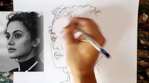 How to draw Freehand Outline Drawing Tutorial step by step