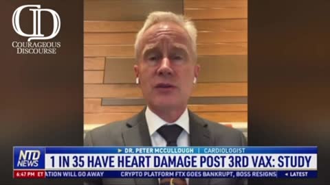 פיטר מקוללו מחקר מראה ש1 מתוך 35 אנשים חוו פגיעה בלב אחרי החיסון השלישי וחלקם לא יודע מזה אפילו וזה מצב שיוצר סכנת חיים