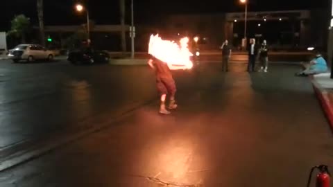 Micah doing his fire whip thang.