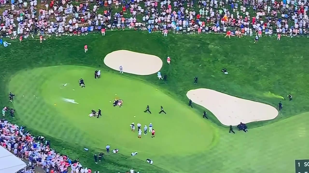 PROTESTERS INVADE THE GOLF TRAVELERS CHAMPIONSHIP 18th HOLE