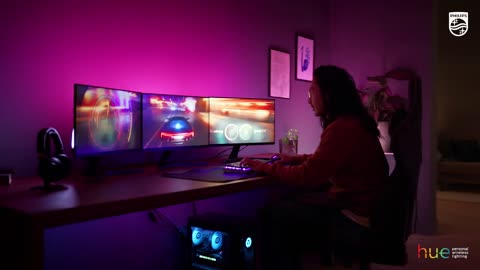 Philips Hue Play Gradient Lightstrip für drei Monitore