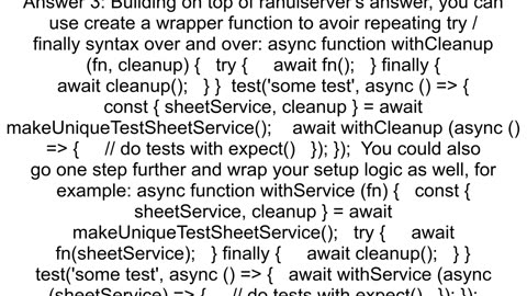Jest cleanup after test case failed