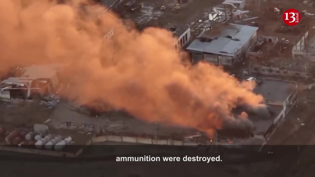 Russians sought to run for their lives as their ammunition depot come under fire