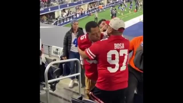 Fans fight following Cowboys loss against 49ers at AT&T Stadium