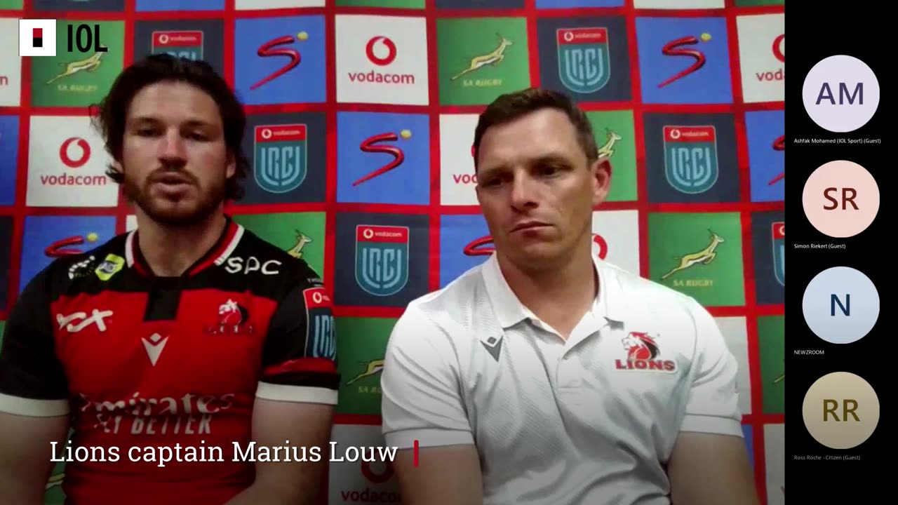 Lions captain Marius Louw on his side's URC win over Glasgow