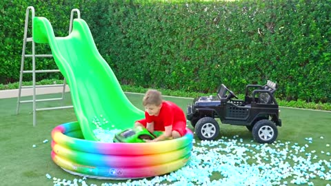 Diana and Roma Helping Oliver Find His Lost Toy Cars Adventure