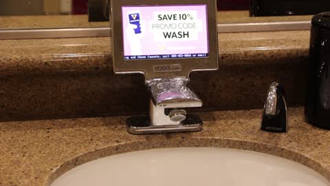 Getting commercials while washing your hands in the restroom at the MGM in Las Vegas.