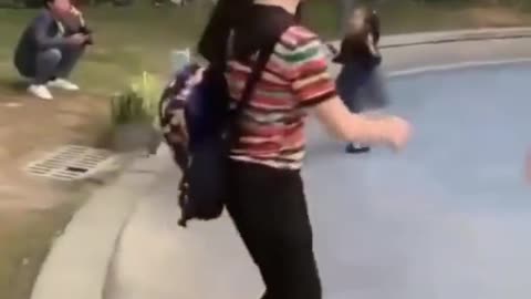 Father Catches Hands In Front Of His Crying Baby Girl