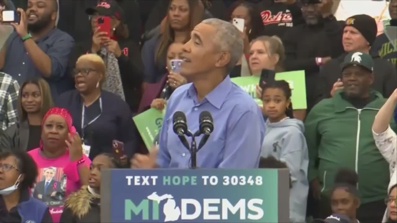 Obama Heckled, Struggles To Get Crowd To Pay Attention To Him While Campaigning For Gretchen Whitmer