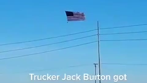 Helicopter with flag Flying with The Peoples Convoy