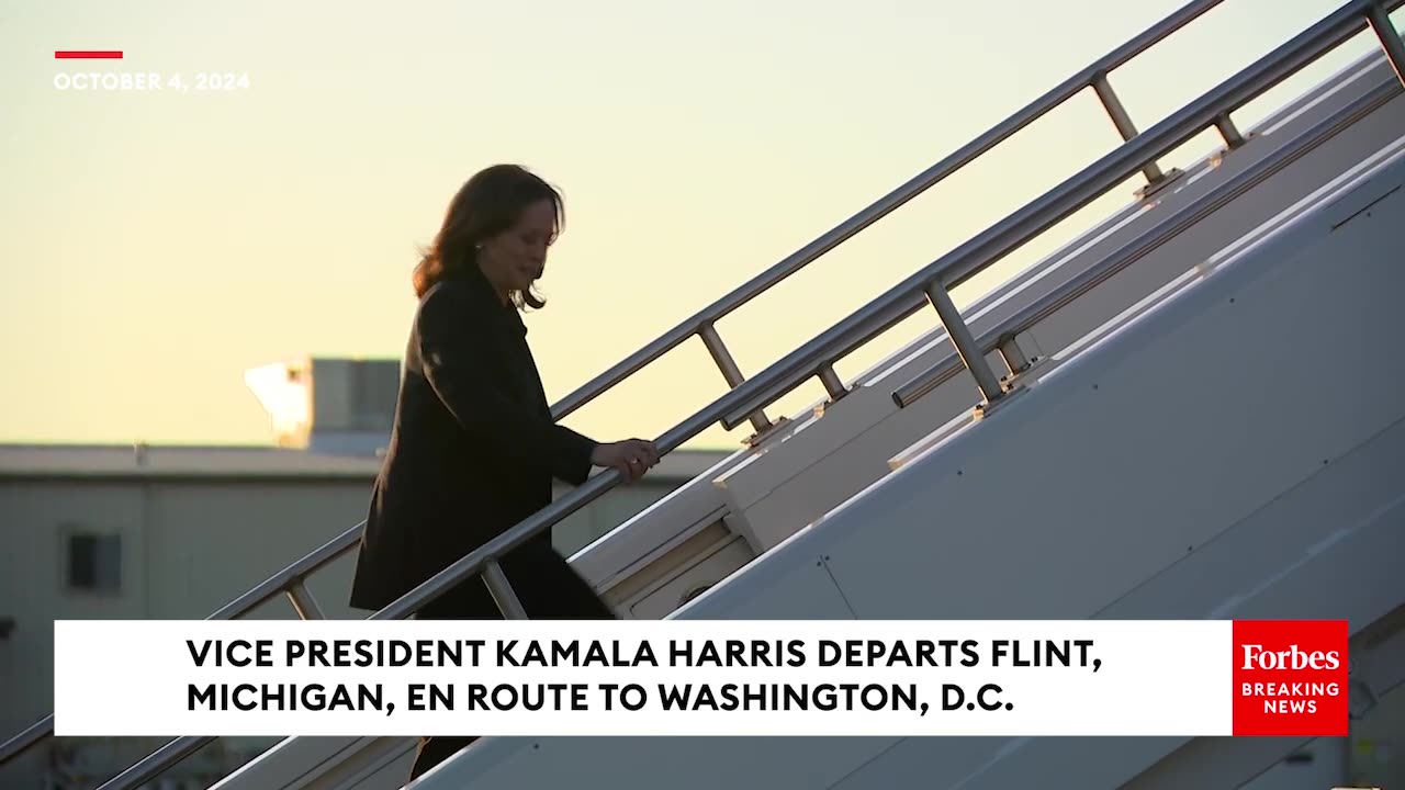 JUST IN- Kamala Harris Does Not Answer Reporter As She Departs Flint, Michigan