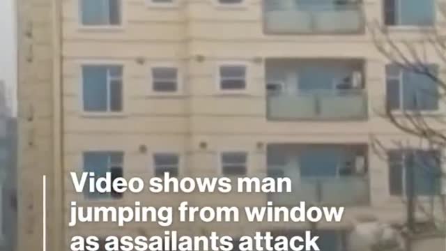 Video shows man jumping from window as assailants attack hotel in Afghan capital