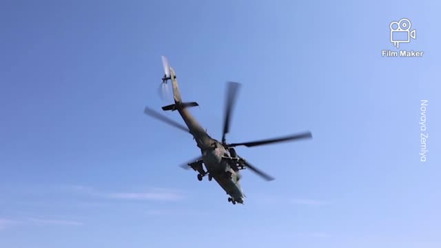 The combat operation of Russian Mi-35 attack helicopter in Ukraine Operation