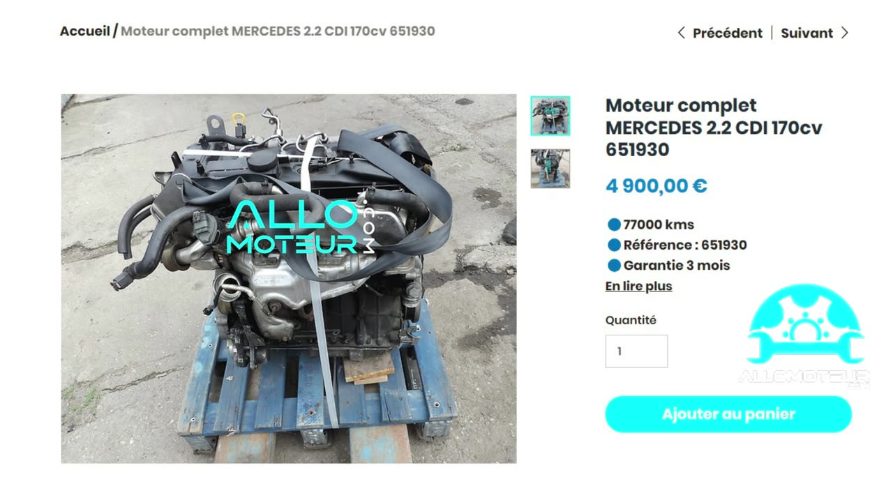 ALLOMOTEUR.COM - Moteur complet MERCEDES 2.2 CDI 170cv 651930