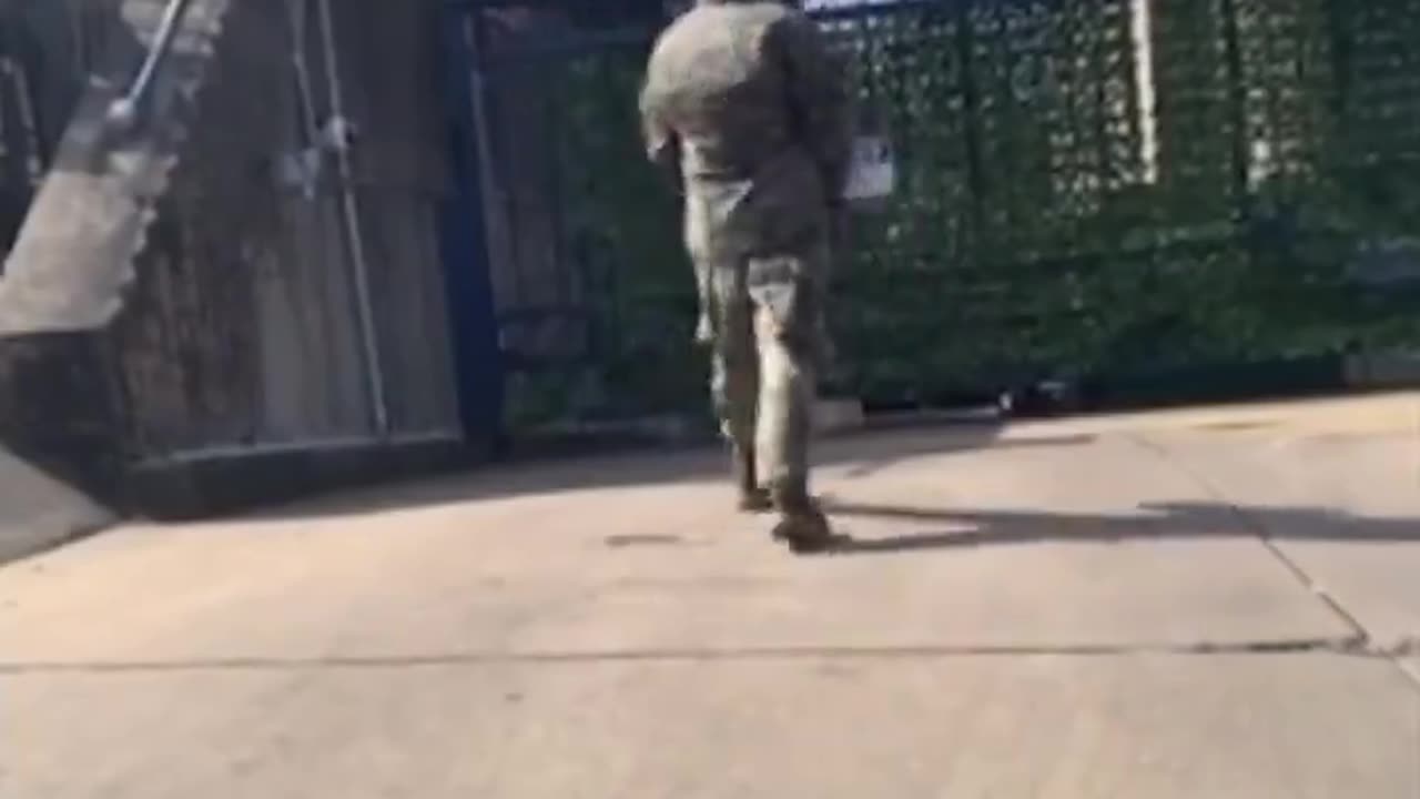 An active duty member of the US Air Force sets himself on fire