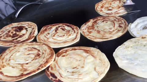 Crispy Lizards Prathas With Omelette And Half Fry