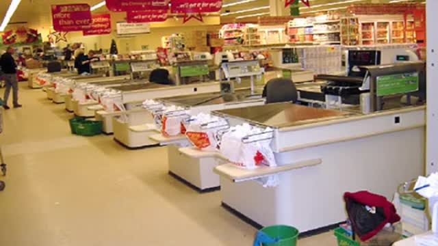 British supermarket check out