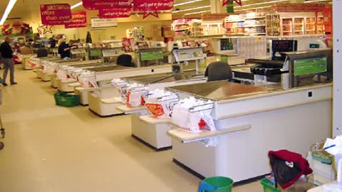 British supermarket check out