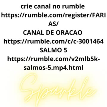 CRIANDO CANAL DE ORACAO SALMO 5