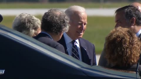 President Joe Biden arrives in Columbus