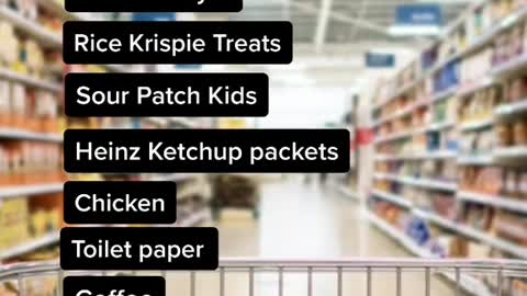 Products that may be in short supply: