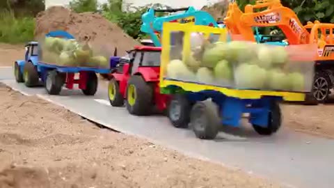 Police car. ،excavator ،crane ،truck