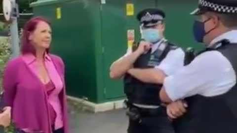 A Lawyer Addresses Police At Protest On Tyranny