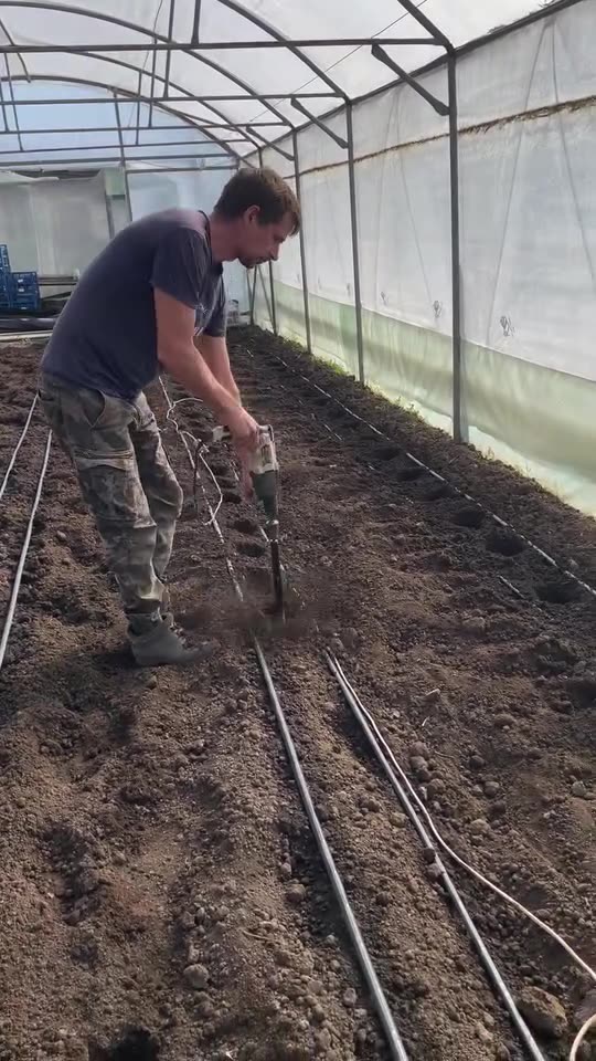 Holes for planting plants with a drill