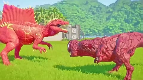 The Flash vs Venom,Superman, Carnage, Captain America Hero Hybrid Dinosaurs Fight in Meta World